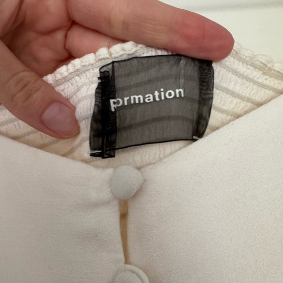 Reformation Holland Peplum Button Front Top Size 4 - Picture 6 of 8